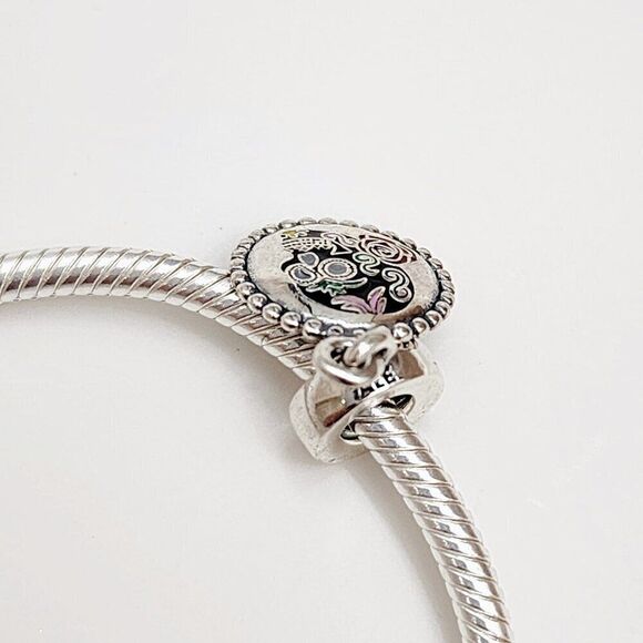 Pandora Day of the Dead Skull Dangle Charm - Picture 4 of 6